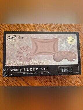 Satin Beauty Sleep Set in Dusty Rose - Pillowcase, Eye Mask & Scrunchie